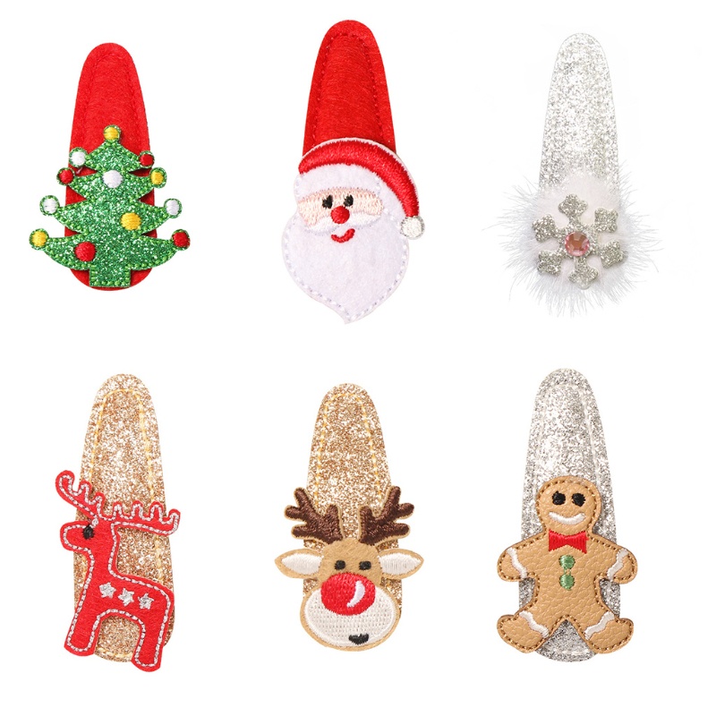 Kẹp Tóc Đính Kim Sa Lấp Lánh Phong Cách Giáng Sinh