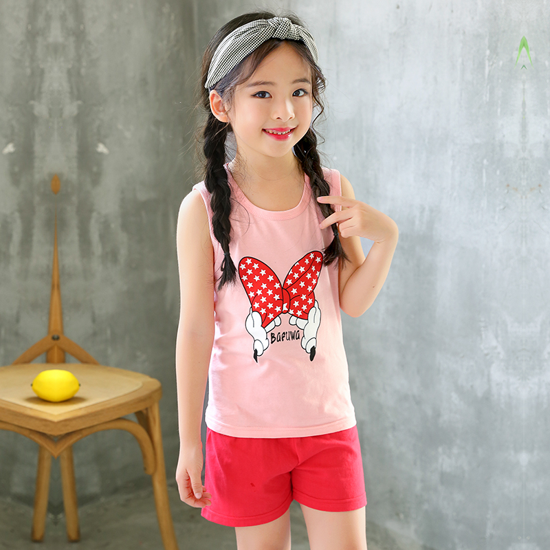 Bộ 2 áo thun ba lỗ + quần short thời trang Hàn Quốc cá tính cho bé