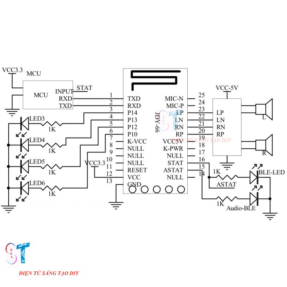 MODULE AUDIO BLUETOOTH 4.2 JDY-66