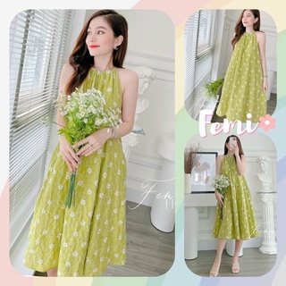 Đầm Cổ Yếm Xô Ren, đầm maxi, váy maxi đi biển, đầm yếm đi chơi du lịch