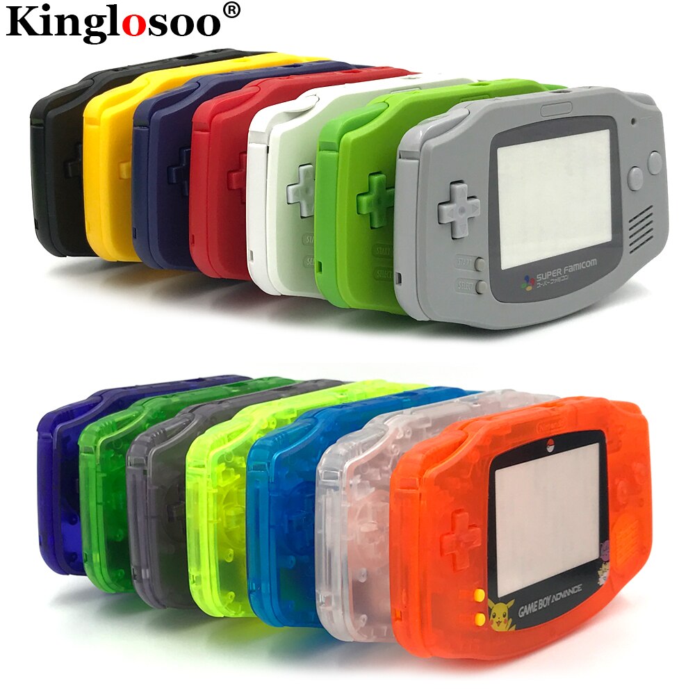 Vỏ Bọc Trong Suốt Màu Trơn Thay Thế Cho Máy Game Boy Advance GBA housing w / Đệm Cao Su
