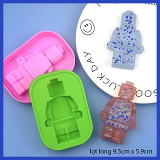 HCM - Khuôn silicon lính le go size trung lọt lòng 9.5cm nướng bánh bông lan, làm rau câu hay socola
