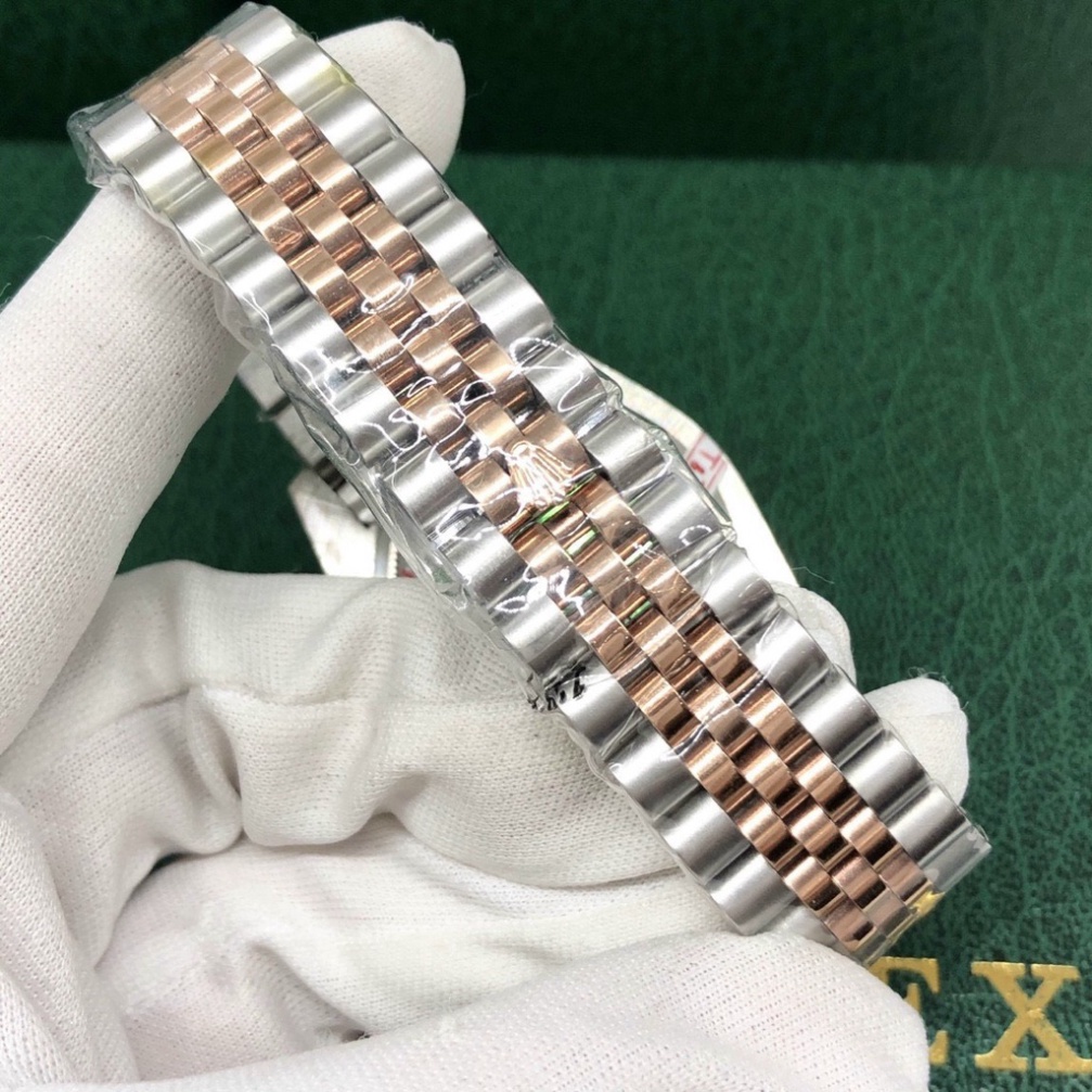 Đồng Hồ Nam RoLex DayJust Sapphire RA25 Mặt Trắng viền đá Máy cơ Automatic Nhật