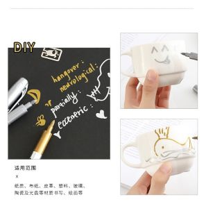 (Hình thật) Bút lông màu bạc/vàng