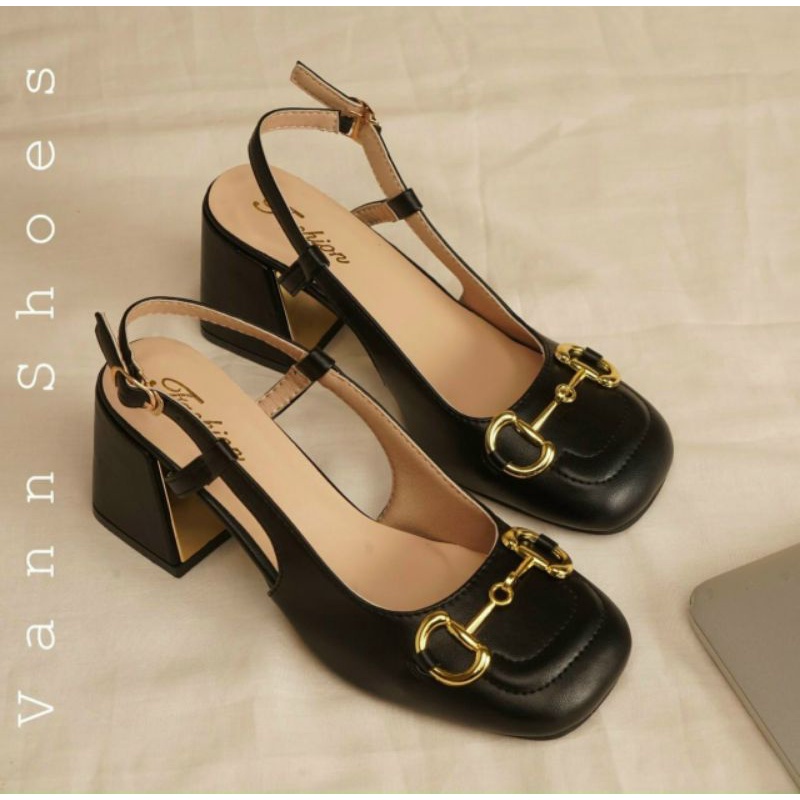 Giày cao gót nữ mũi vuông, đế 7p