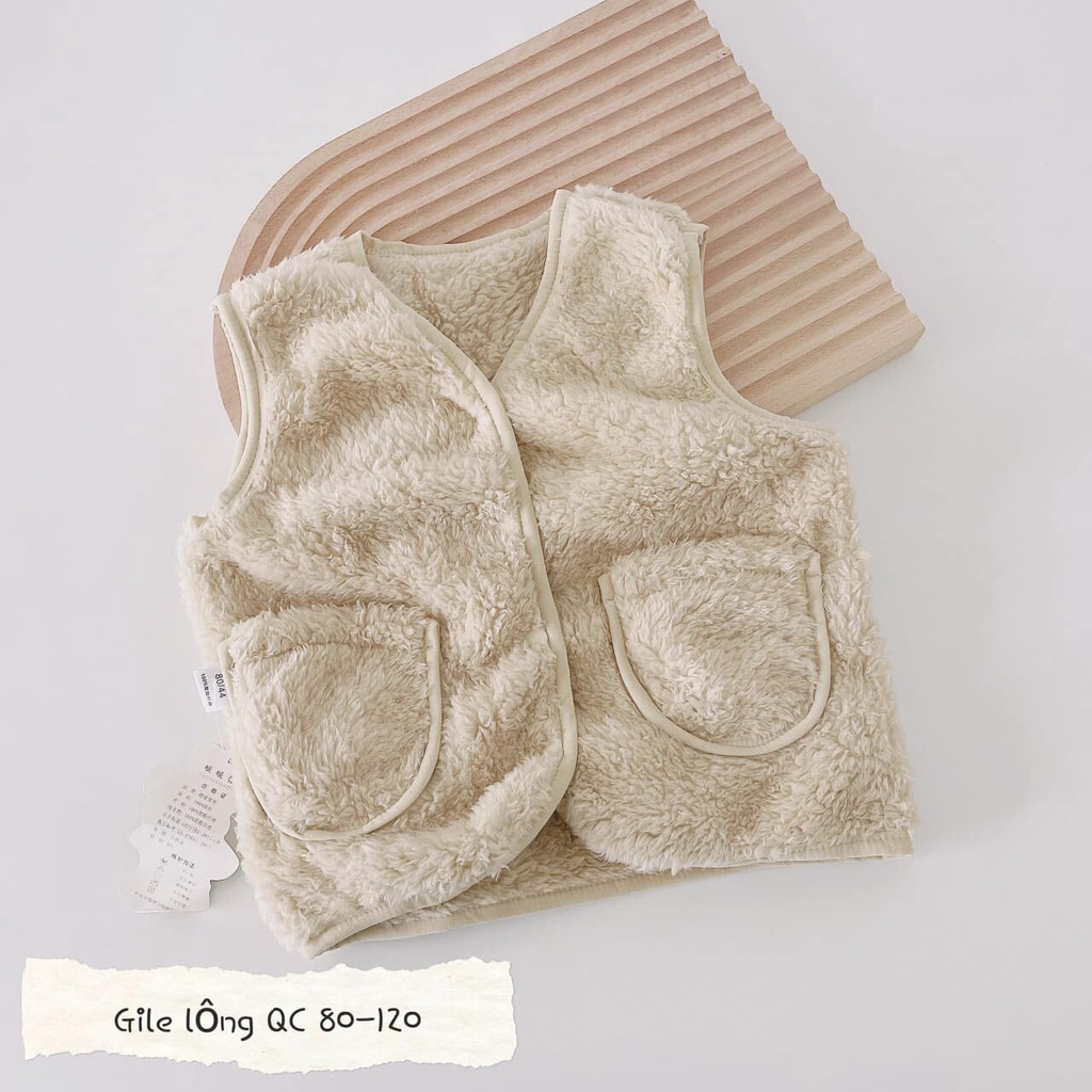 Áo gile lông Quảng Châu mềm mịn cho bé trai bé gái