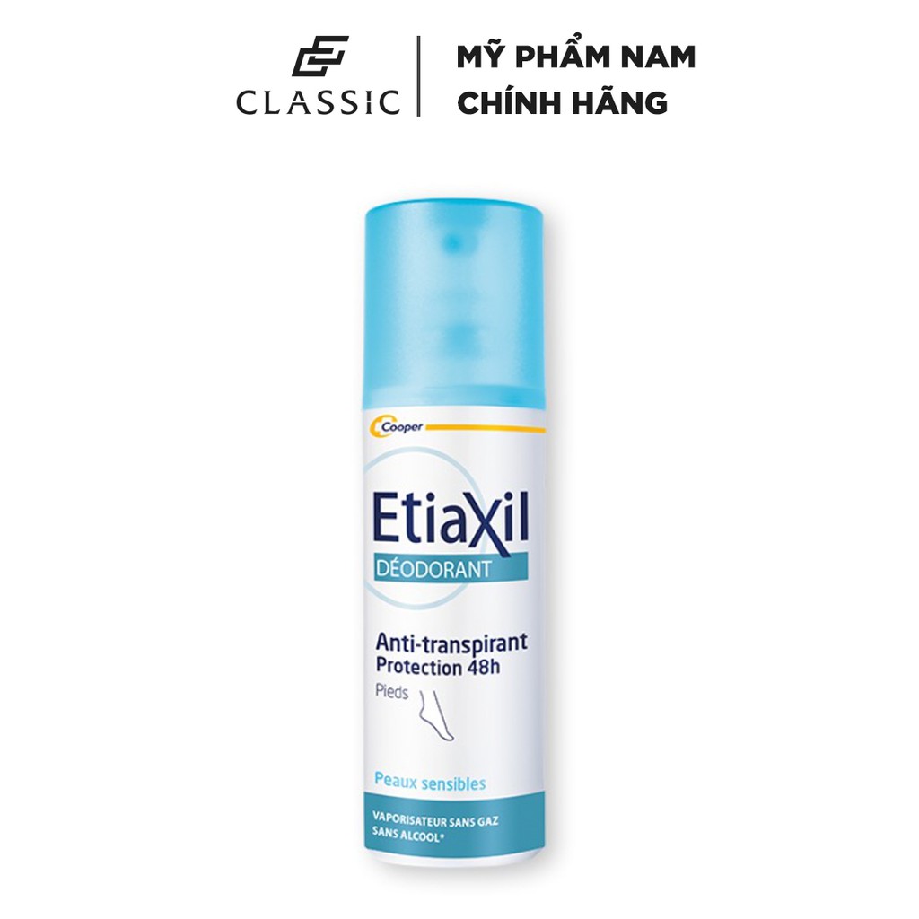 Xịt Khử Mùi và Ngăn Mồ Hôi Chân Etiaxil Déodorant Anti-Transpirant 48h Pieds 100ml