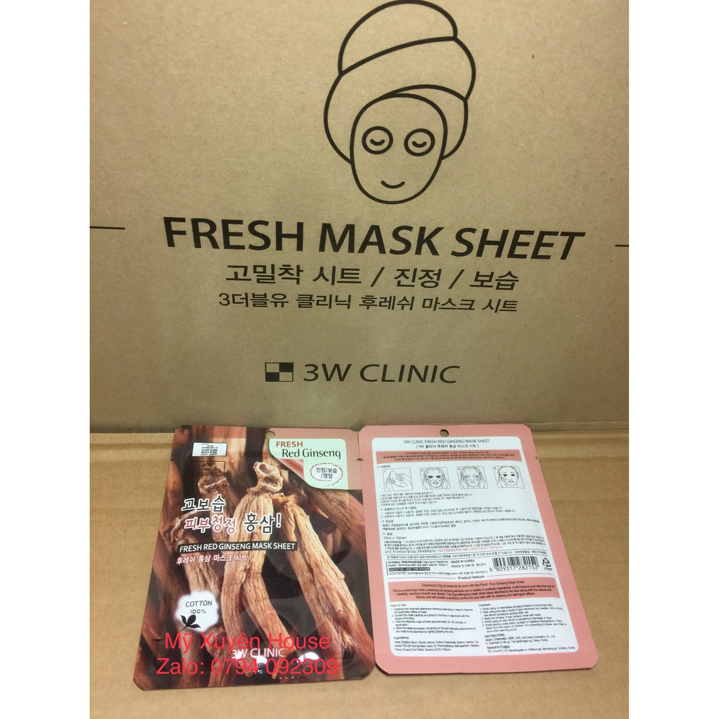 [CAM KẾT CHÍNH HÃNG] Mặt Nạ Dưỡng Da 3W Clinic Nhân Sâm Chính Hãng Hàn Quốc | BigBuy360 - bigbuy360.vn