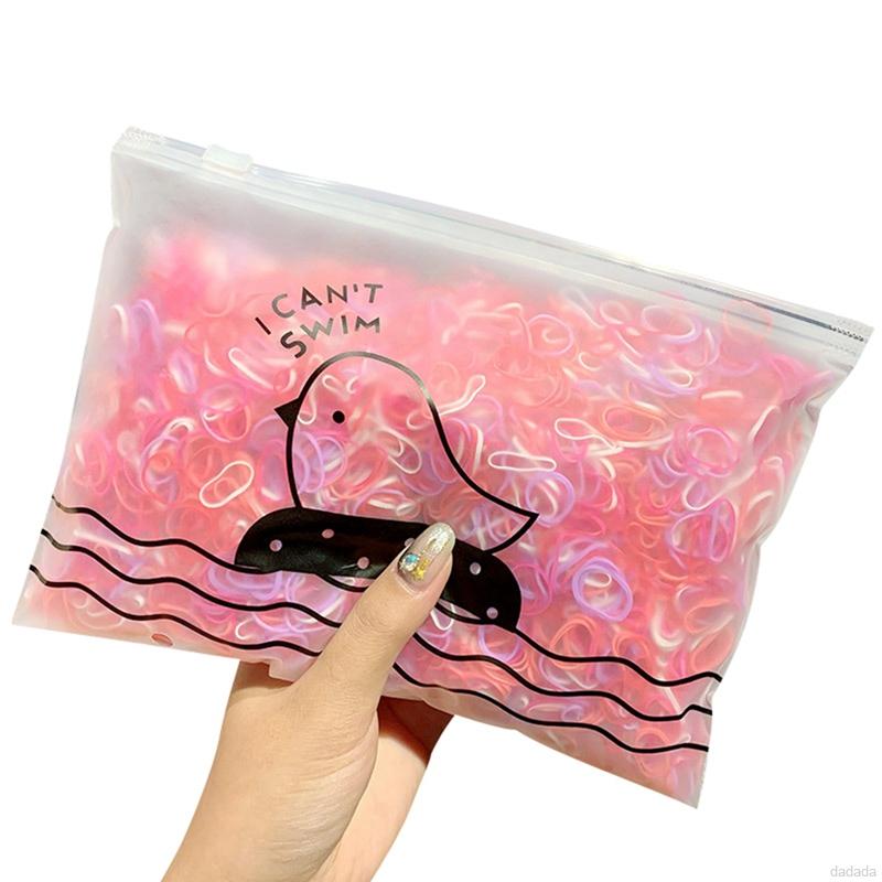 Set 1000 Dây Chun Buộc Tóc Dùng Một Lần Xinh Xắn Dành Cho Nữ