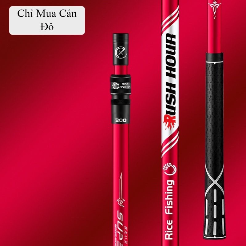 Cán Vợt Cá Carbon Rice Fishing cao cấp chuyên dụng câu đài câu đơn có thể thu gọn