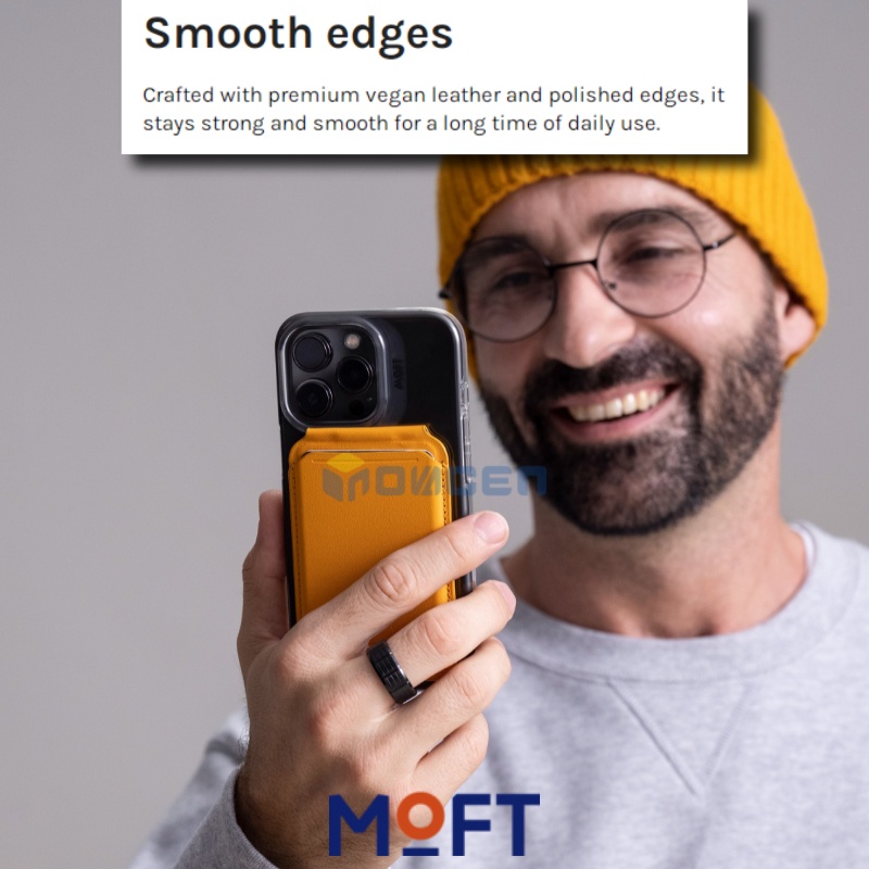 MOFT Snap Flash Wallet Ví Đựng Thẻ NFC Bằng Da Có Nam Châm Và Giá Đỡ MagSafe Wallet Stand