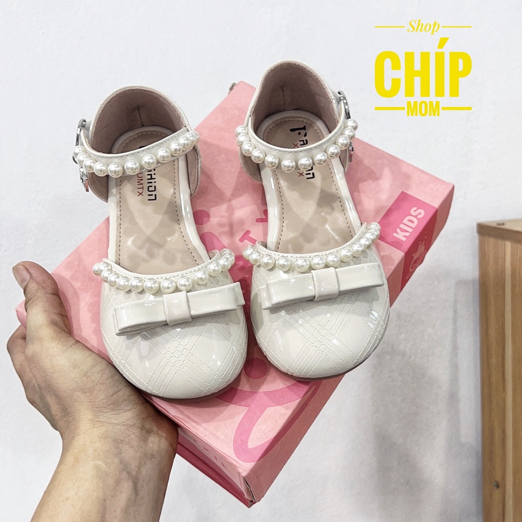 giày búp bê bé gái giày bệt cho bé da bóng mềm ngọc siêu xinh sang chân đế dẻo nơ nhỏ xinh xắn thời trang 9008 ( có ảnh