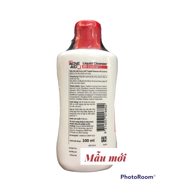 SỮA RỬA MẶT ACNE-AID CLEANSER 100ml DÀNH CHO DA NHỜN MỤN