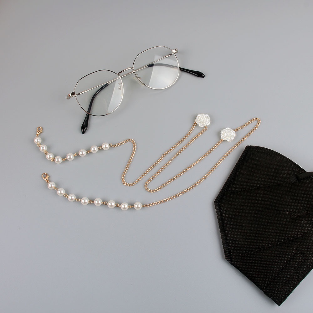 Dây Đeo Mắt Kính Đính Ngọc Trai Hình Bướm Sáng Tạo Thời Trang