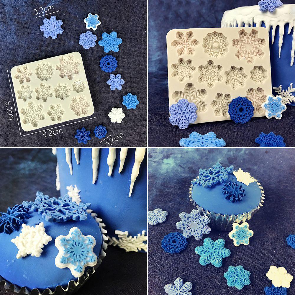 CONOPERY Khuôn Silicone Làm Bánh Kẹo Hình Ông Già Noel &amp; Bông Tuyết