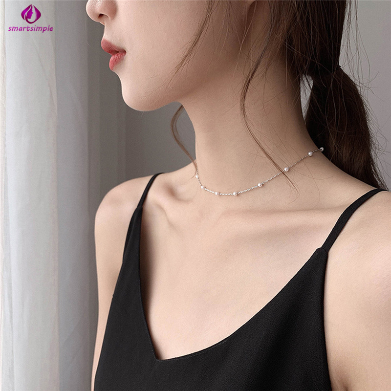 vòng cổ Hợp Kim Đính Ngọc Trai Giả Xinh Xắn Cho Nữ