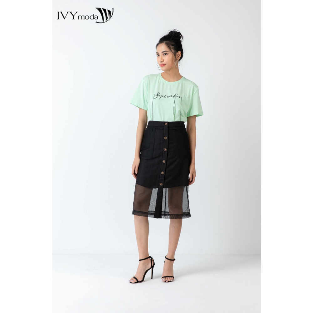 Chân váy lưới chữ A IVY moda MS 31B8696