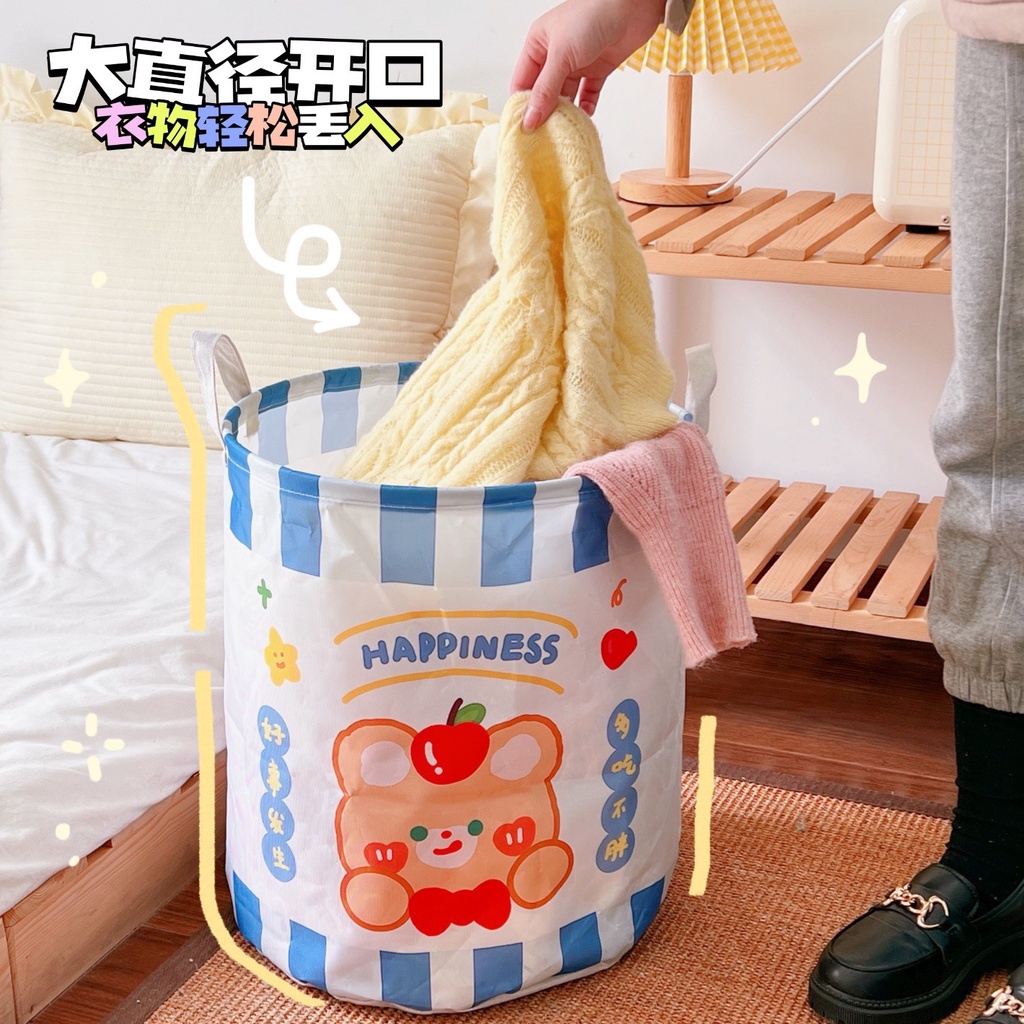 Giỏ đựng đồ bằng vải đa năng có thể gấp gọn chất liệu chống thấm có quai