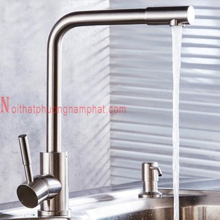 Vòi rửa chén bát nóng lạnh inox 304 cao cấp n4004 và 2 dây inox 304 nóng lạnh vòi 360 độ