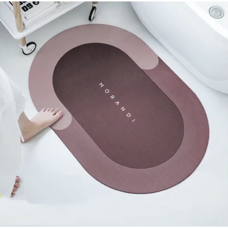Thảm lau chân siêu thấm nước Silicon 40-60cm, Thảm chùi chân phòng tắm đế cao su chống trượt siêu dày