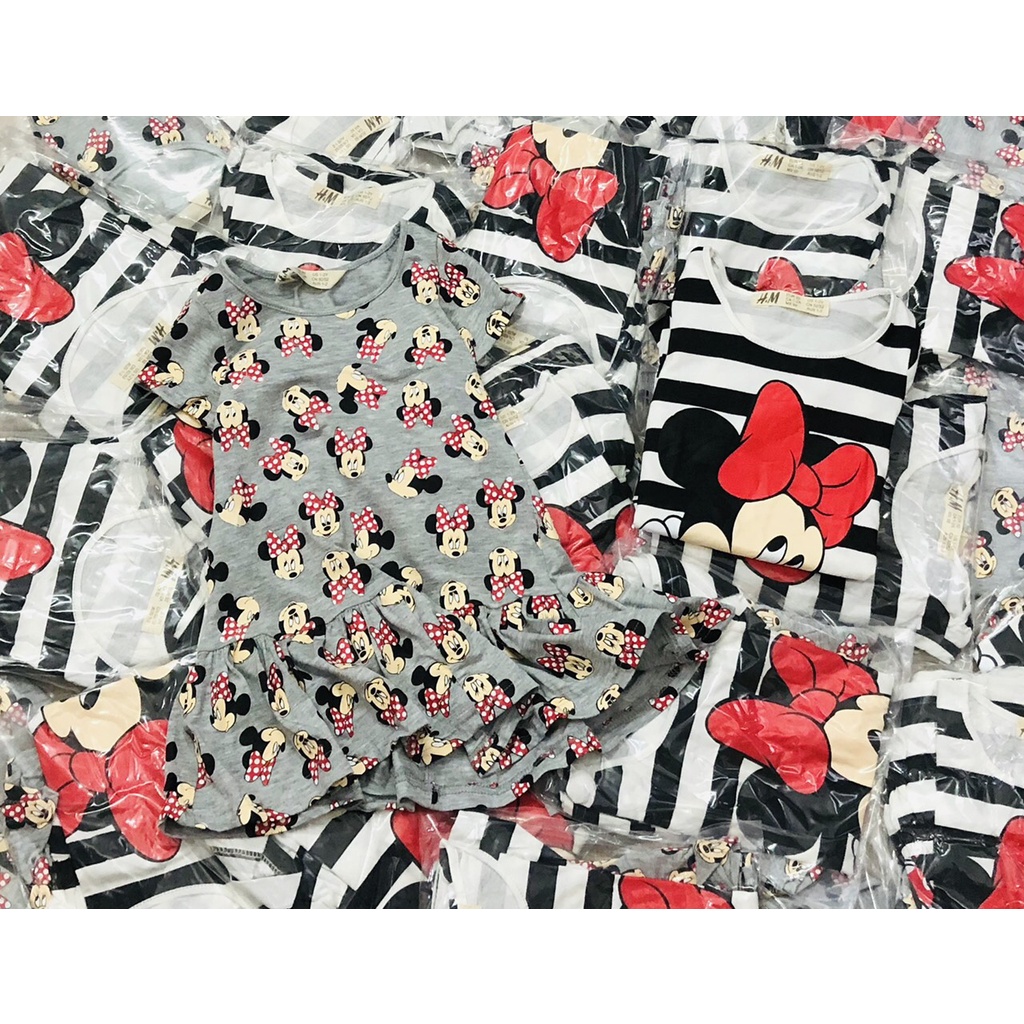 [deal hot] Váy đầm cho bé gái - Set 2 váy cộc tay Minnie Hm cho bé gái size 2-10t