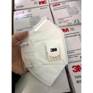 [ CHÍNH HÃNG ] KHẨU TRANG  3M 9001-  9001V  (CÓ VAN THỞ  ) MÀU TRẮNG - LỌC KHÍ Ô NHIỄM - NGẮN NGỪA KHÓI BỤI