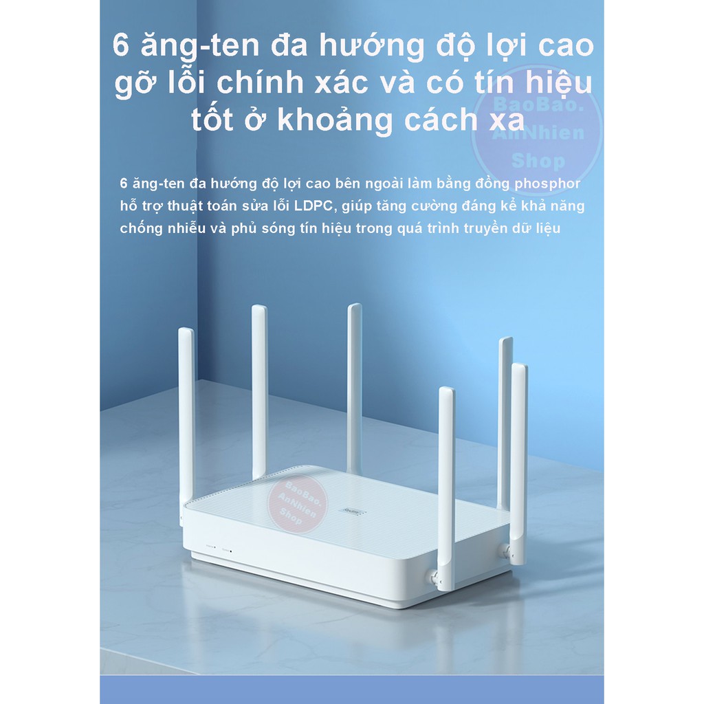 Bộ Router Wifi Xiaomi Redmi AX6 hỗ trợ - Wifi 6 - Mesh - 248 thiết bị