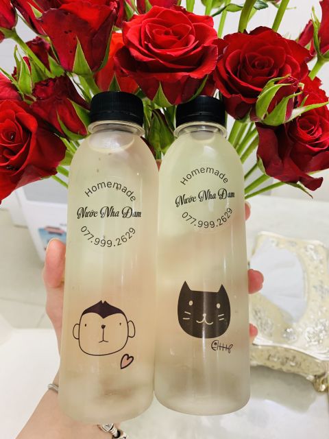 Combo 50 chai pet vuông + 50 chai pet tròn 330ml tặng kèm tem thank you ❤️