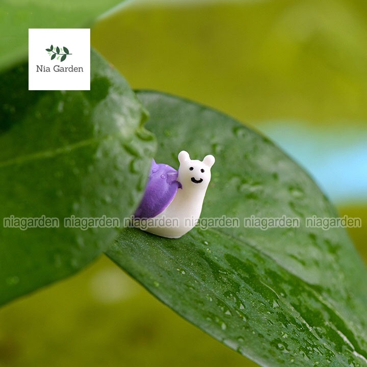 Tiểu cảnh trang trí bể cá sen đá chậu cây vườn terarium mô hình thỏ sóc chuột ốc sên mini Nia Garden N5