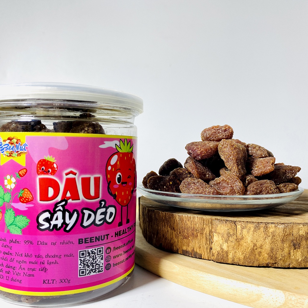 Dâu tây sấy dẻo, Trái cây sấy dẻo - Đồ ăn vặt Healthy BeeNut