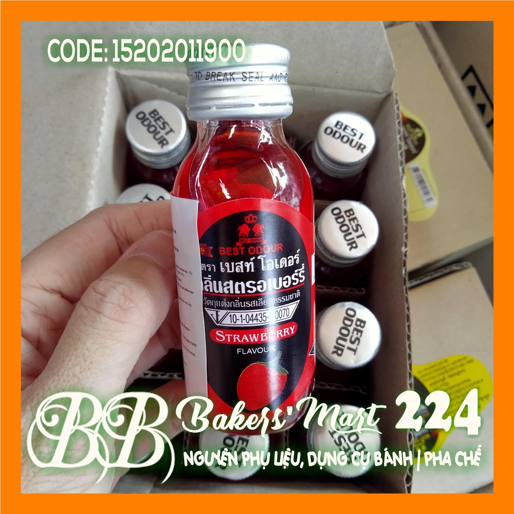 Hương mùi DÂU STRAWBERRY Best Odour Thái Lan - Chai 30ml