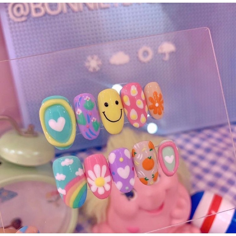 móng giả vẽ dễ thương đáng iu ( HOẢ TỐC HCM ) B62