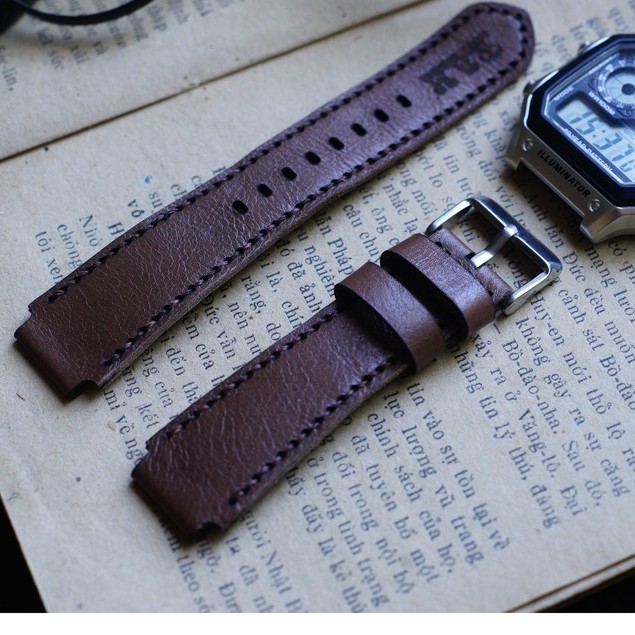 Dây đồng hồ Apple Watch , Iwatch , Iphone Watch Da Bò Màu Cà Phê Sữa RAM Leather  Bền Đẹp