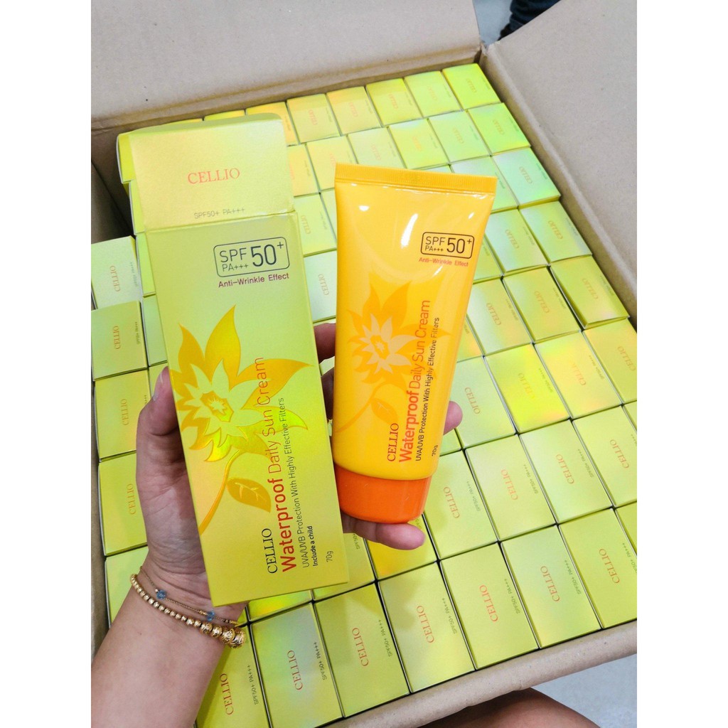 Kem chống nắng Cellio Waterproof Daily Sun Cream SPF 50 PA+++, dành cho mọi loại da