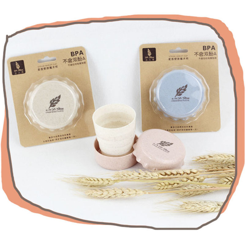 Cốc Uống Nước Bằng Lúa Mạch Có Thể Thu Gọn Kiểu Dáng Dễ Thương Xinh Xắn