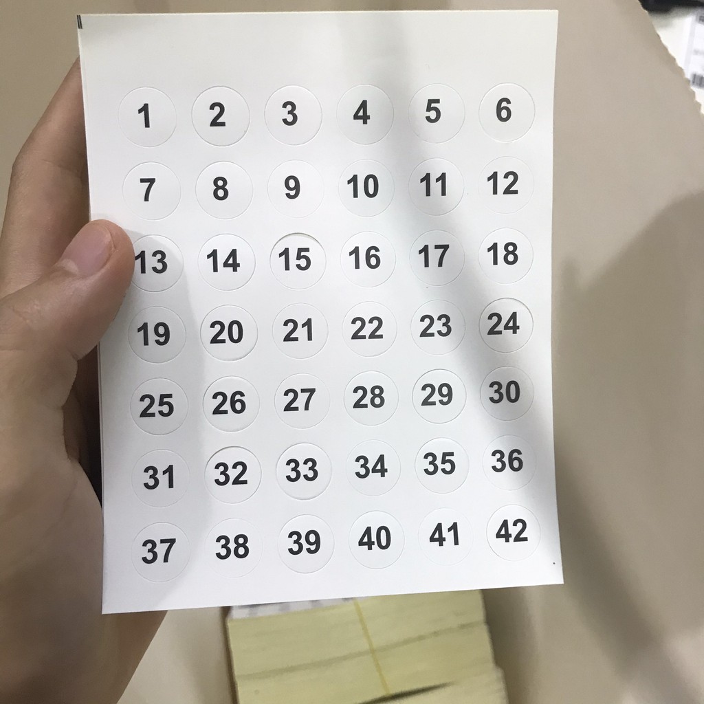 250 Tem ( 2 tờ ) Decal size dán giày dép đủ loại kích cỡ 30,31,32,33,34,35,36,37,38,39,40,41,42 giày dép.