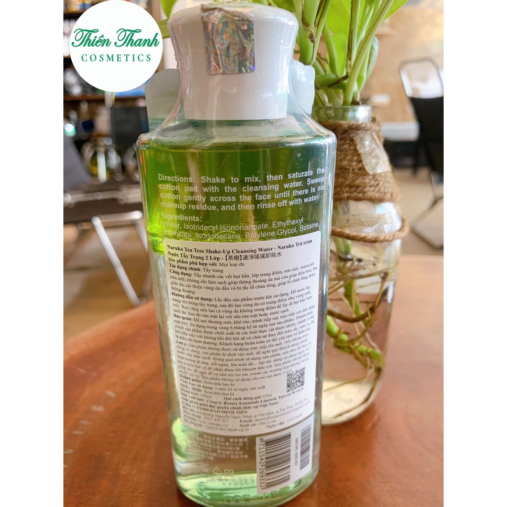 Nước Tẩy Trang Tràm Trà 2 Lớp Cho Da Mụn Naruko Đài Loan-Tea Tree Shake-Up Cleansing Water 190ML