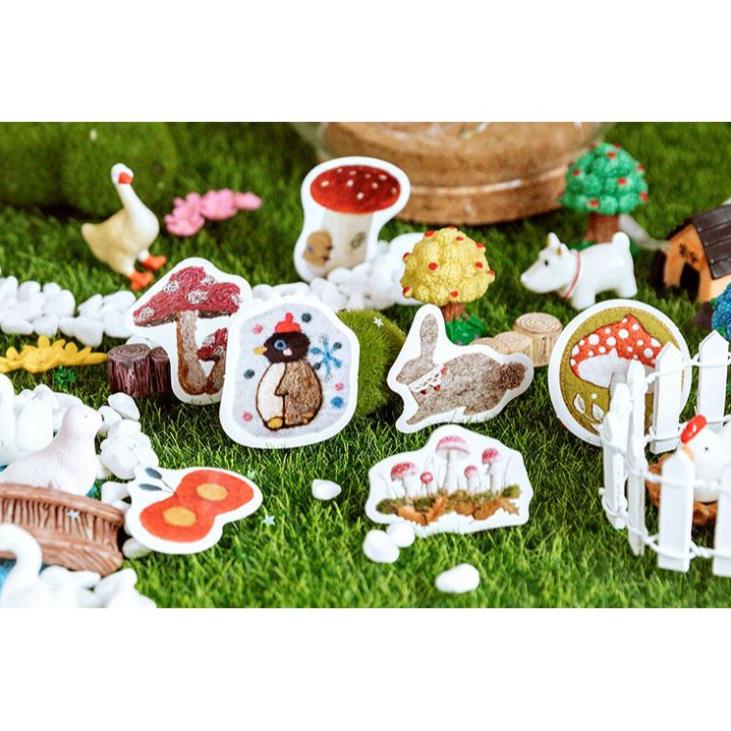 Bộ 46 Sticker Cây Cỏ Mùa Đông Hàn Quốc dán trang trí E81 A