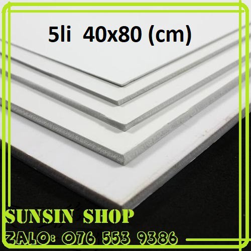 [Mã SPE72180 hoàn 10k xu đơn từ 50k] Bìa mô hình - 5mm 40x80cm (Bìa làm handmade, Formex 5i , Fomex 5ly, Fomic)