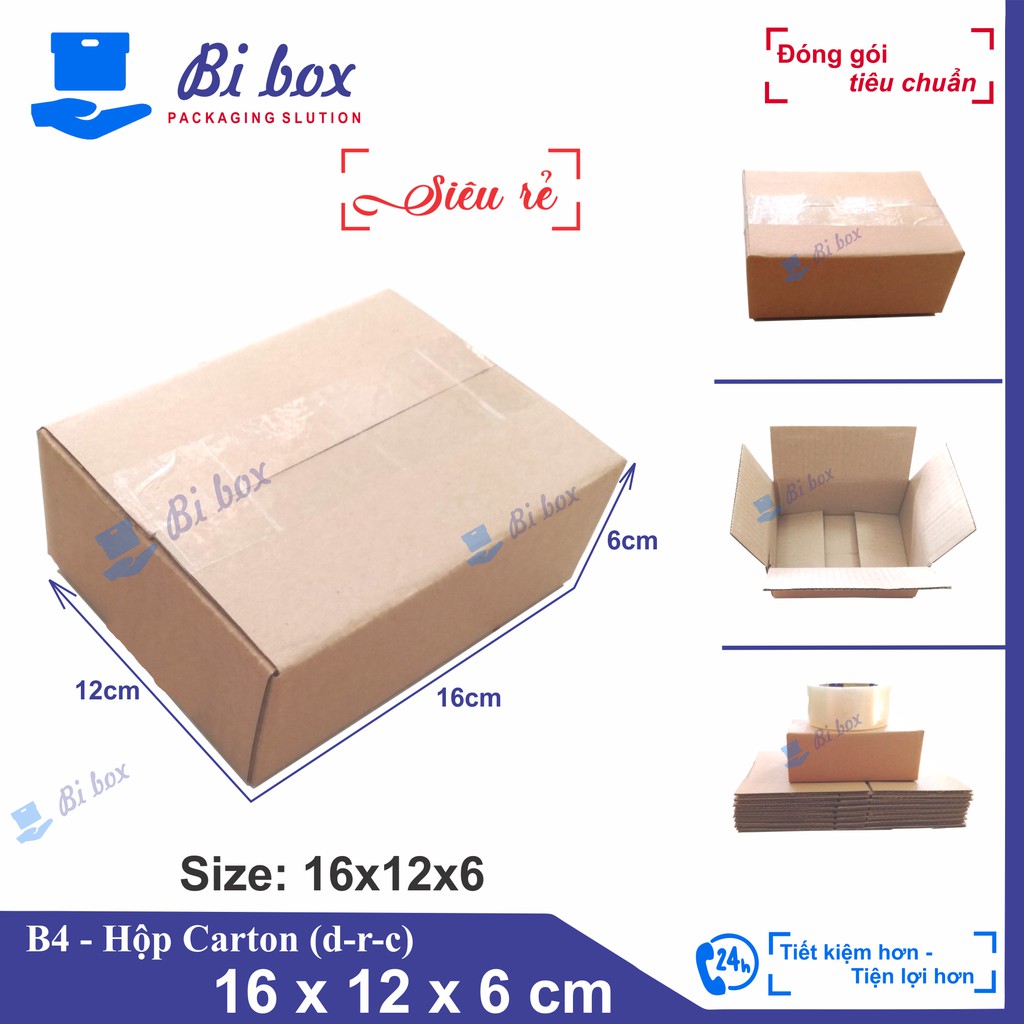 Hộp Carton 16x12x6 - Thùng Giấy Carton Giá Rẻ
