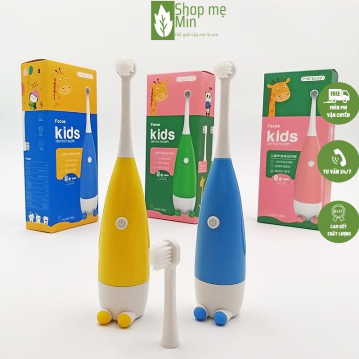 Bàn chải điện đánh răng tự động cho bé, Bàn chải tự động đánh răng mềm mịn chống nước cho bé MIN19