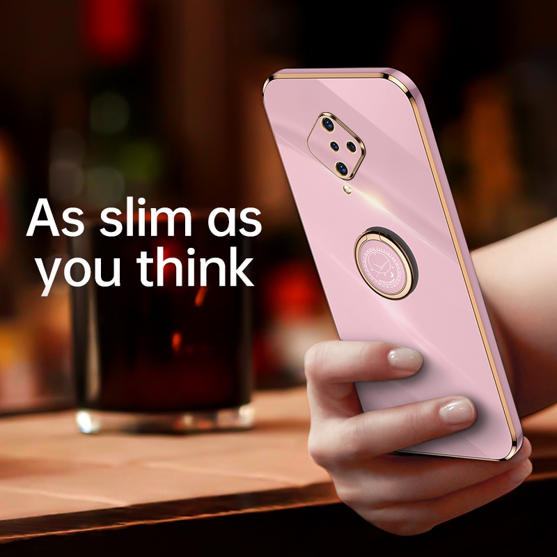 Ốp điện thoại viền thẳng bảo vệ camera sang trọng cho Vivo S1 Pro