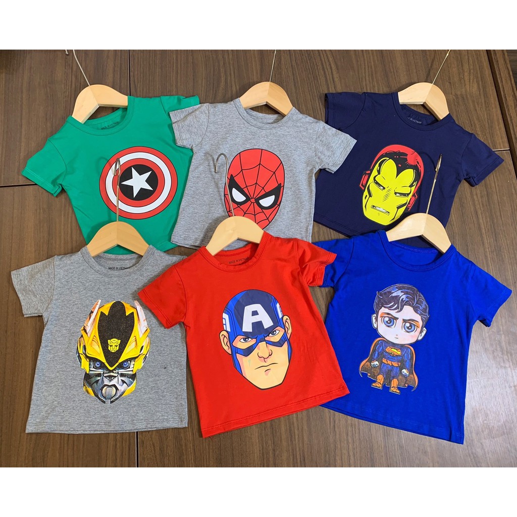 [rẻ nhất shopee] Áo phông siêu nhân cho bé, áo thun siêu nhân, áo phông hình siêu nhân