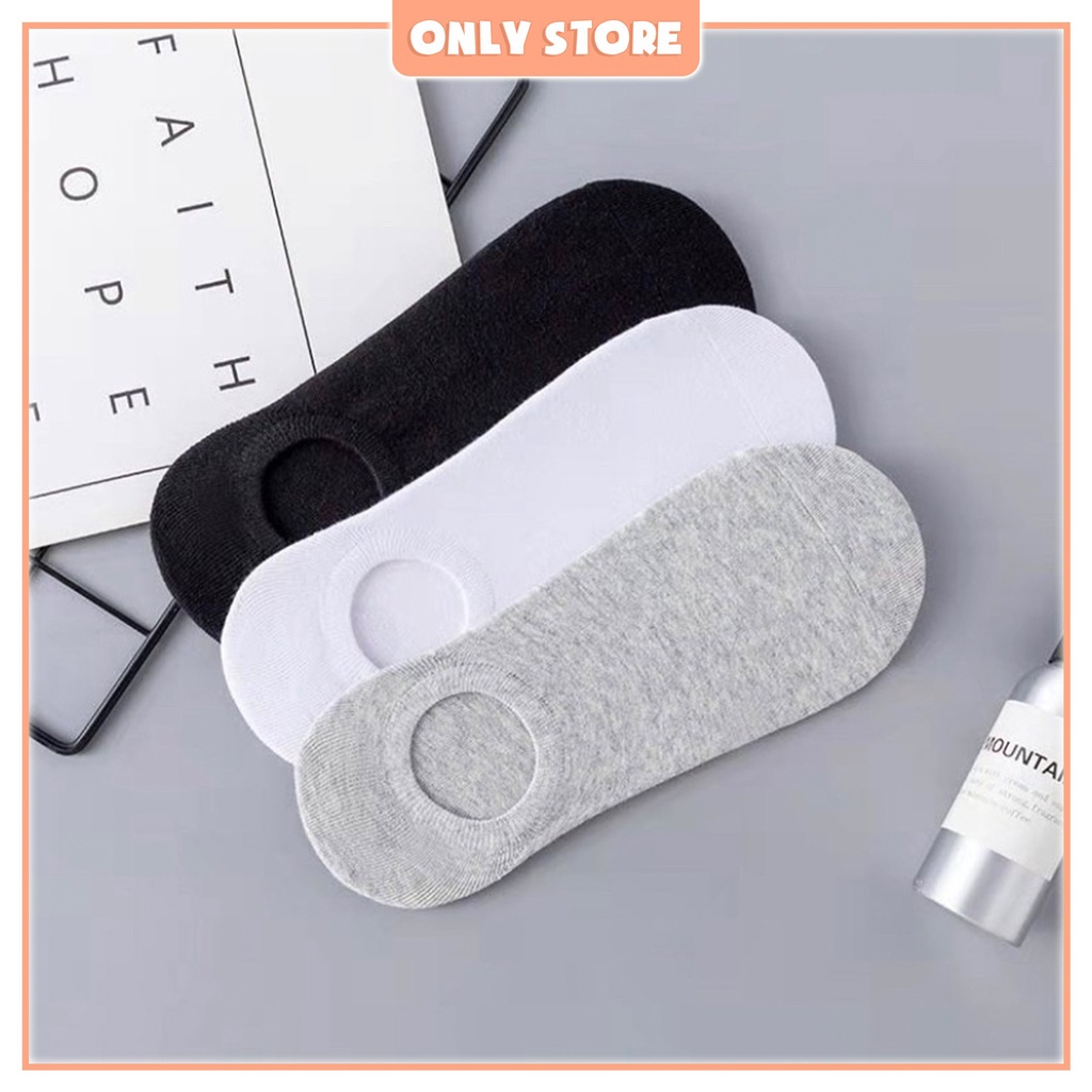 Tất nam cổ ngắn vớ lười trơn cổ thấp công sở thể thao thời trang hàn quốc chống hôi chân - Only Store