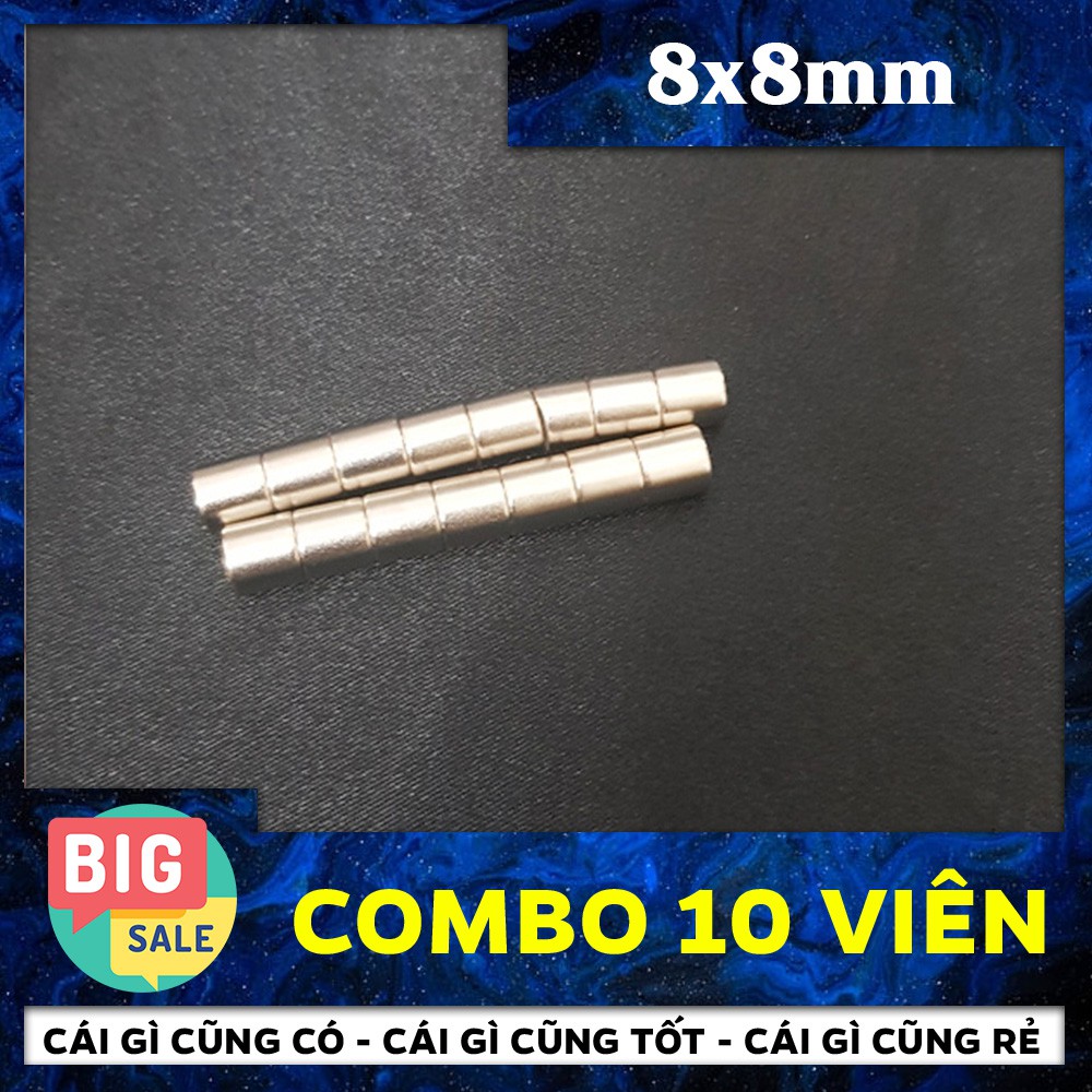 COMBO 10 Viên Nam Châm Điện Lực Hút Siêu Mạnh 8x8mm