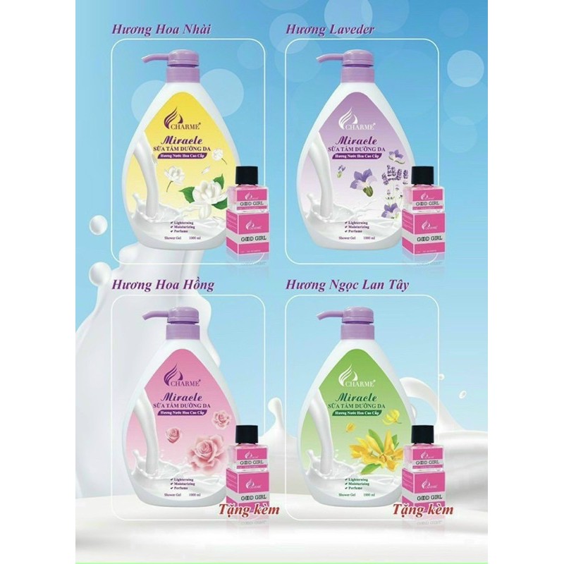 Sữa tắm hương nước hoa 1000ml tặng kèm nước hoa 5ml