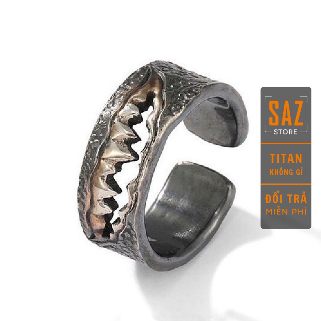 Nhẫn nam nữ tròn SAZ màu bạc thời trang chất Titan đẹp đơn giản không gỉ - Nhẫn Joker
