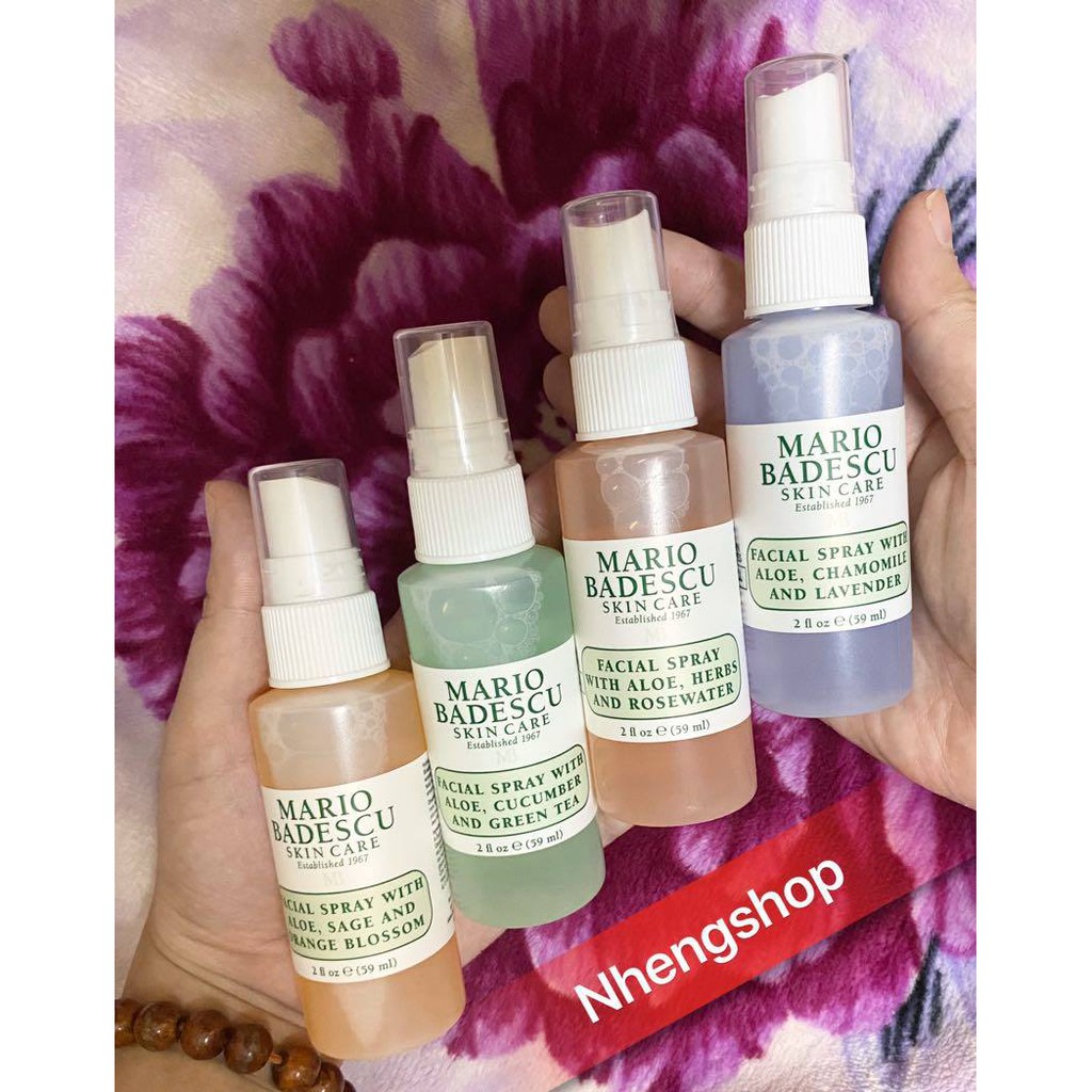 Toner và xịt dưỡng ẩm Mario Badescu