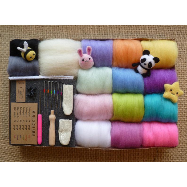 Bảng màu LEN CHỌC - LEN THÔ - Needle Felting để làm đồ thủ công 2