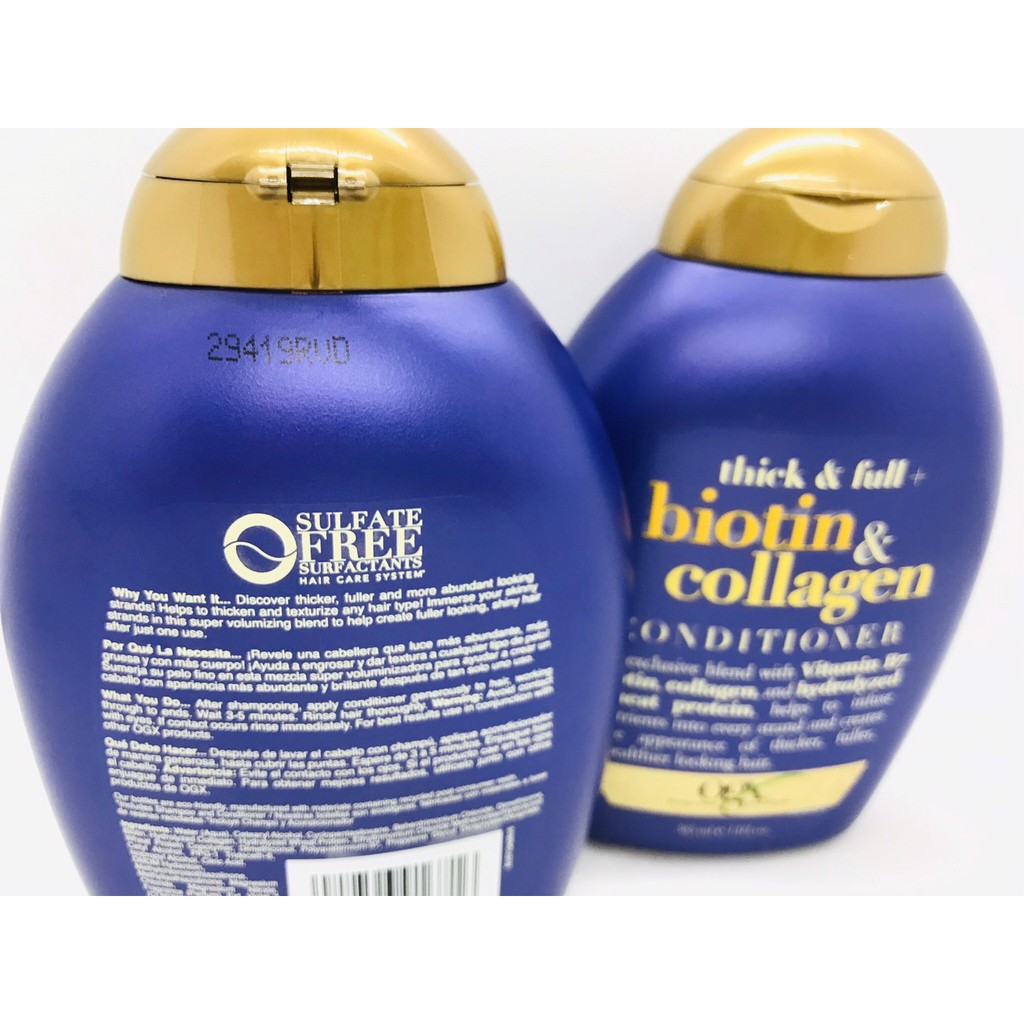 [CẶP GỘI XẢ] OGX Biotin &amp; Collagen 385ml Mỹ - 385ml